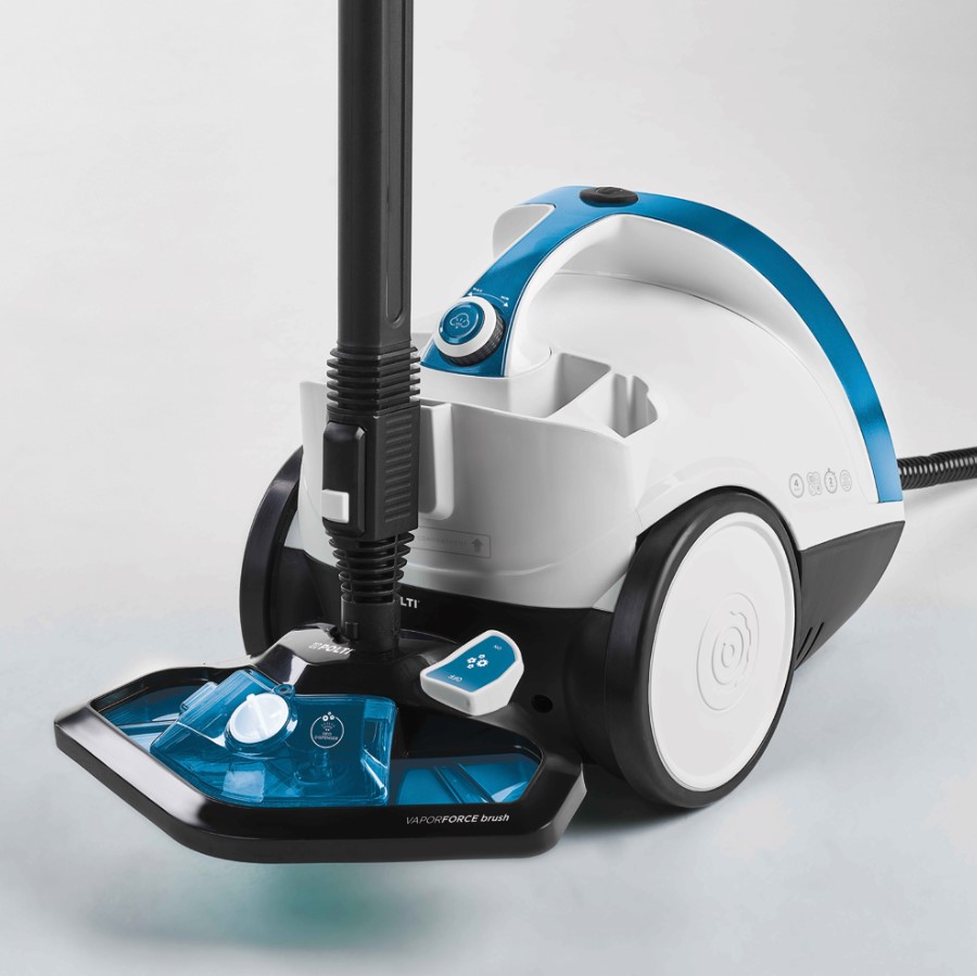 Polti Vaporetto Smart 100 B, limpiador a vapor con caldera de alta presión de 4 bares, autonomía ilimitada y recarga continua, 9 accesorios incluidos