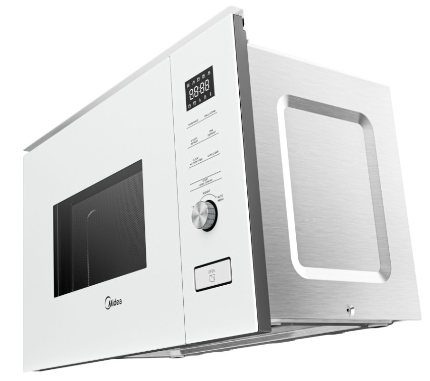 Midea MBMTG820H-WH, microondas integrable, 20l, con grill, 800w, color blanco