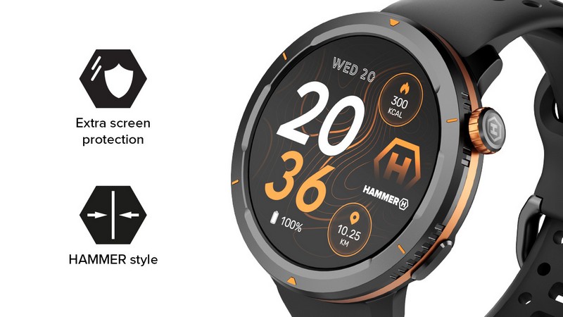 Reloj HAMMER WATCH 2 LITE, Pantalla 1,43" AMOLED, 60 modos deportivos, Resistente al agua, Batería hasta 15 días de duración