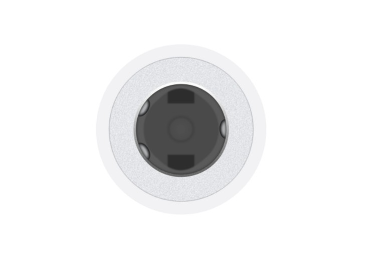 Apple MMX62ZM, adaptador Lightning a toma de auricular 3,5mm, color blanco