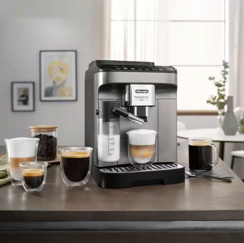 DeLonghi ECAM290.81.TB, cafetera superautomática Magnifica Evo, 15 bares, LatteCremaHot, color gris