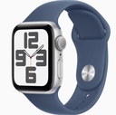 Apple Watch SE, 40mm, Reloj inteligente, llamadas BT, monitor de frecuencia cardiaca, Plata/Azul