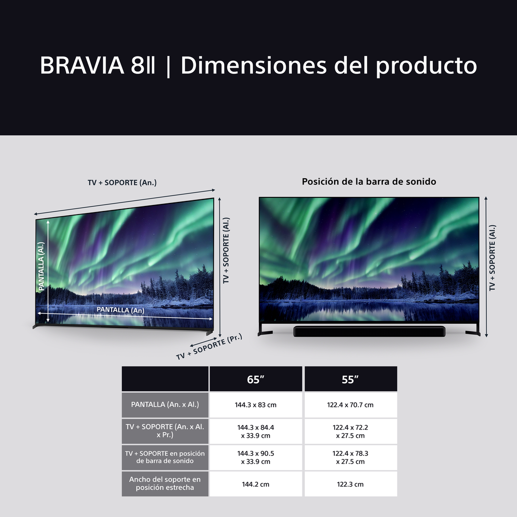 Sony K55XR8M2, Bravia 8 II, QD-OLED, 55", 4K Ultra HD, HDR, Google TV