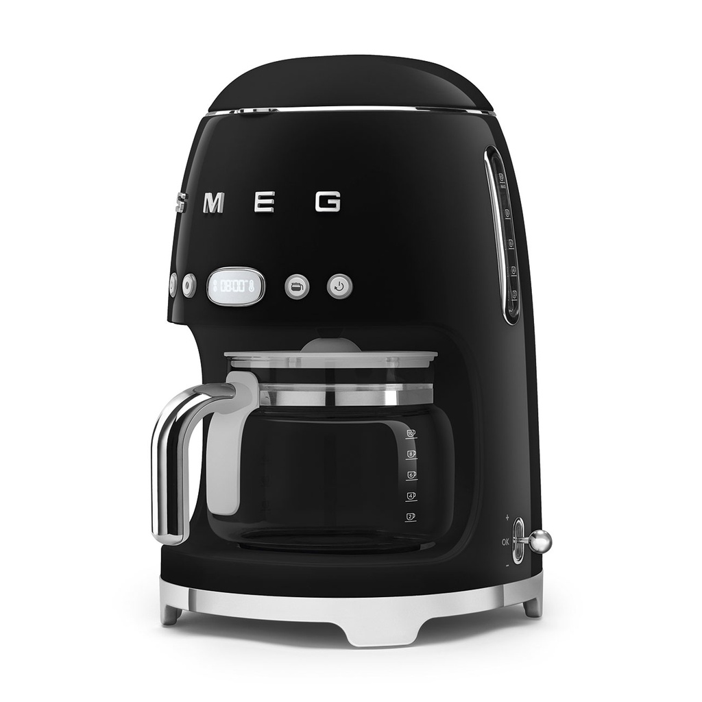 SMEG DCF02BLEU, cafetera de goteo, 50's Style, deposito de 1,25l, 1050W, negro