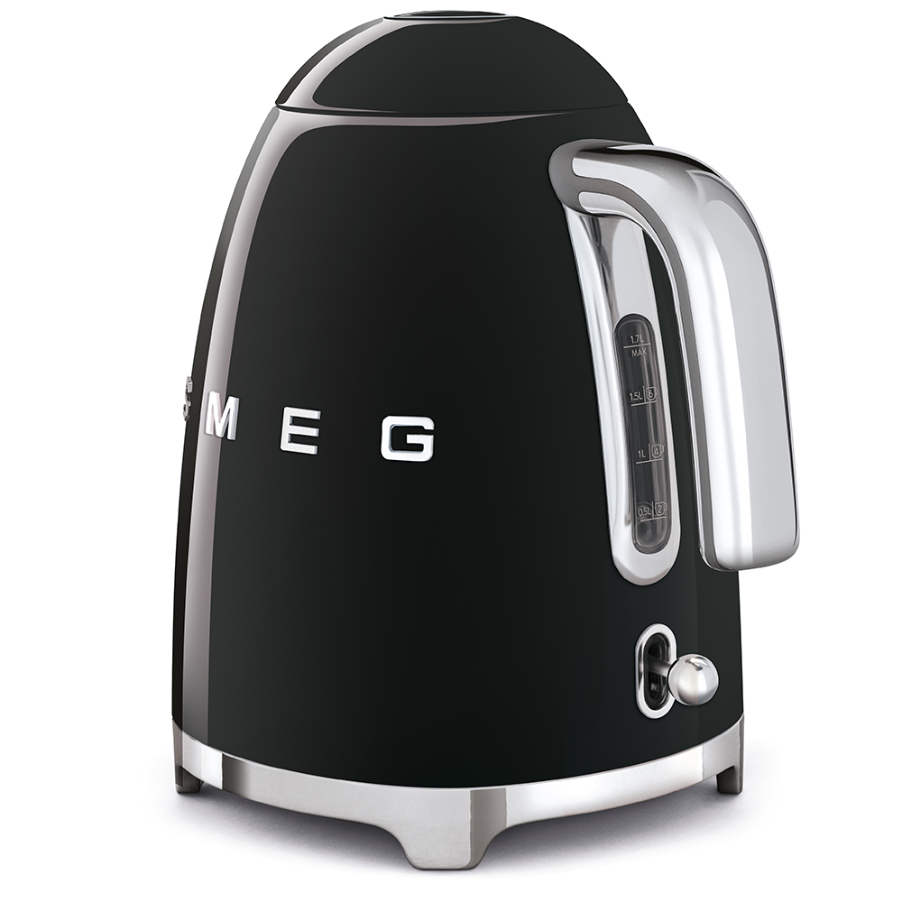 SMEG KLF03BLEU, hervidor eléctrico, 50's Style, 1,7l, 2400W, base 360º, negro