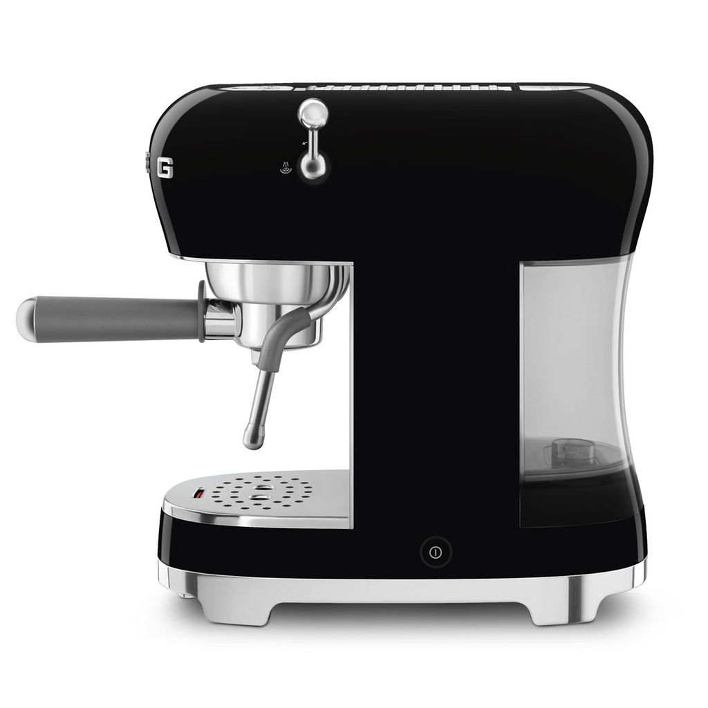 Smeg ECF02BLEU, cafetera espresso manual, 50's Style, calentamiento Thermoblock, 15 bar, negro