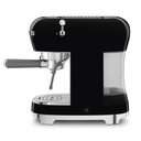 Smeg ECF02BLEU, cafetera espresso manual, 50's Style, calentamiento Thermoblock, 15 bar, negro