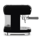Smeg ECF02BLEU, cafetera espresso manual, 50's Style, calentamiento Thermoblock, 15 bar, negro