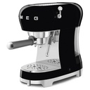 Smeg ECF02BLEU, cafetera espresso manual, 50's Style, calentamiento Thermoblock, 15 bar, negro