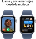 Apple Watch SE, 44mm, Reloj inteligente, llamadas BT, monitor de frecuencia cardiaca, Plata/Azul