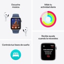 Apple Watch SE, 44mm, Reloj inteligente, llamadas BT, monitor de frecuencia cardiaca, Plata/Azul