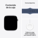 Apple Watch Serie 10, 42mm, GPS, Reloj inteligente, llamadas BT, monitor de frecuencia cardiaca, App ECG Plata/Azul