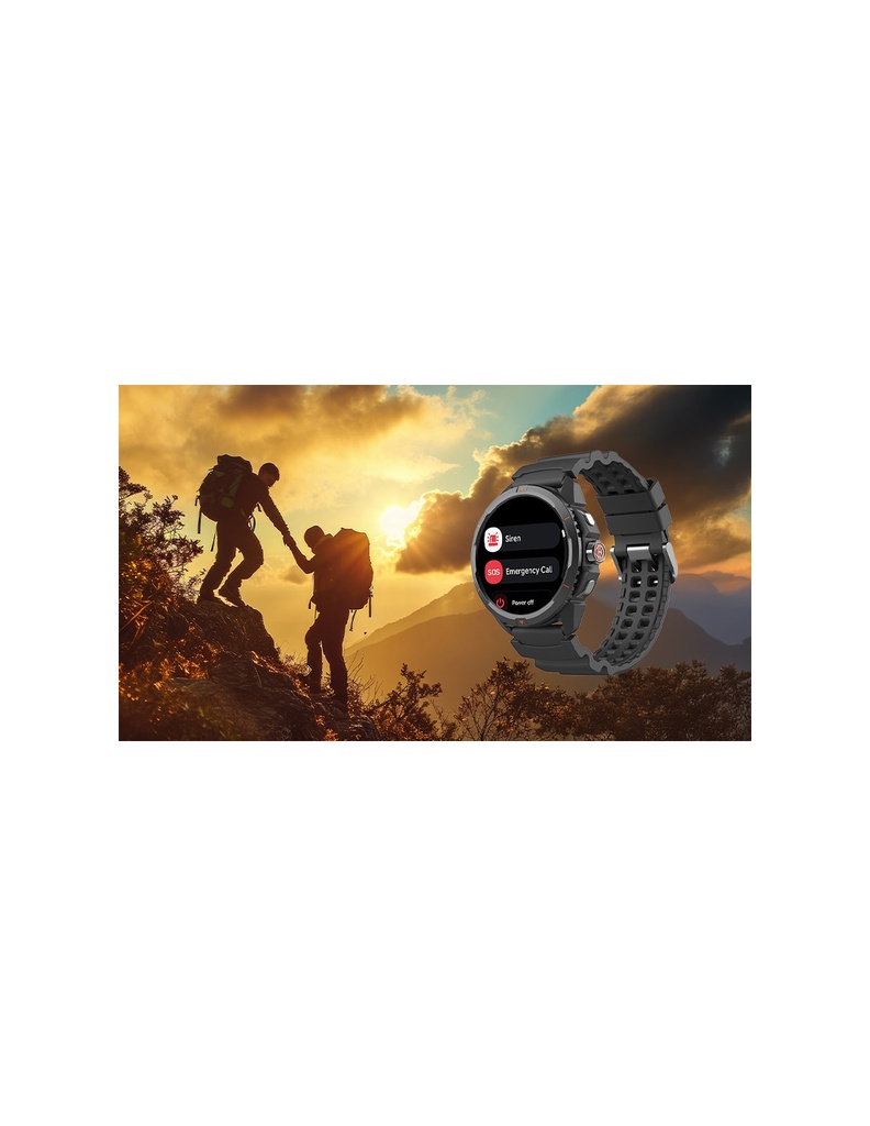 Reloj HAMMER WATCH 2, Pantalla 1,5" AMOLED, 60 modos deportivos, Resistente al agua, Batería hasta 15 días de duración, Saturación de oxigeno en sangre, linterna led