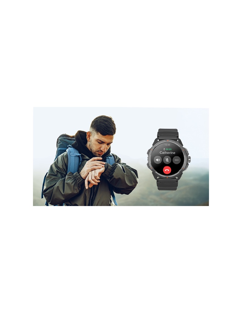 Reloj HAMMER WATCH 2, Pantalla 1,5" AMOLED, 60 modos deportivos, Resistente al agua, Batería hasta 15 días de duración, Saturación de oxigeno en sangre, linterna led