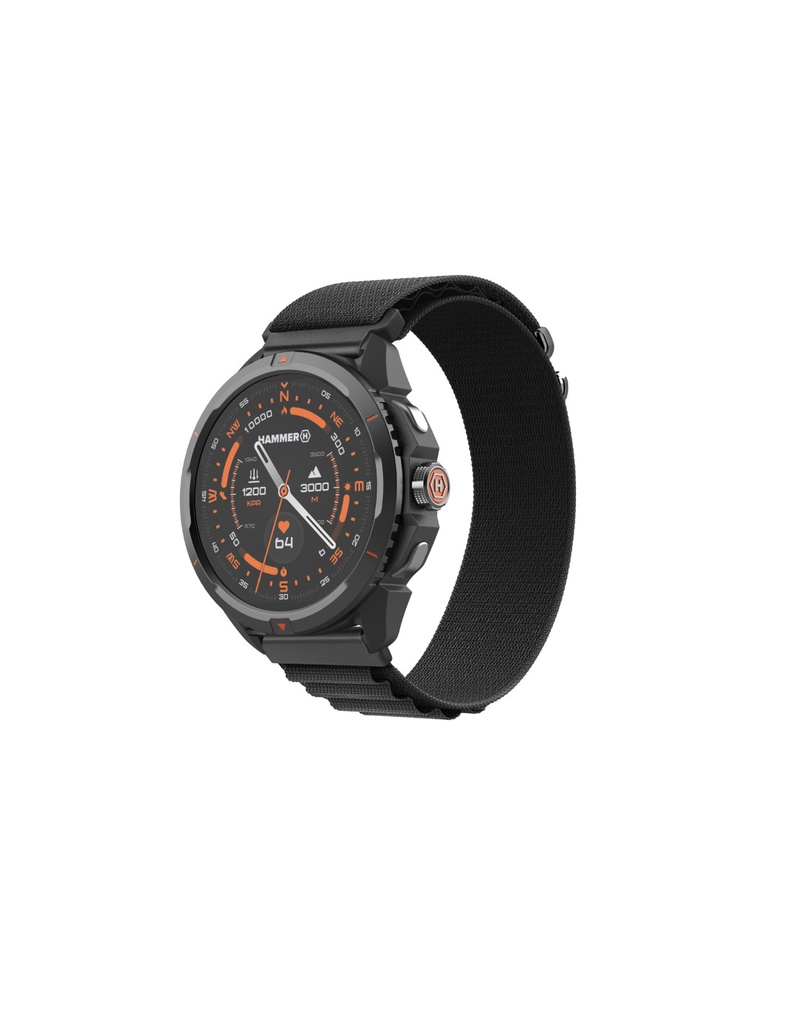 Reloj HAMMER WATCH 2, Pantalla 1,5" AMOLED, 60 modos deportivos, Resistente al agua, Batería hasta 15 días de duración, Saturación de oxigeno en sangre, linterna led