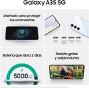 Teléfono Samsung Galaxy A35 5G, Pantalla 6,6" AMOLED, Cámara 50mp + 8mp + 5mp, Memoria RAM 6gb, Almacenamiento 256gb, Batería 5000mAh negro
