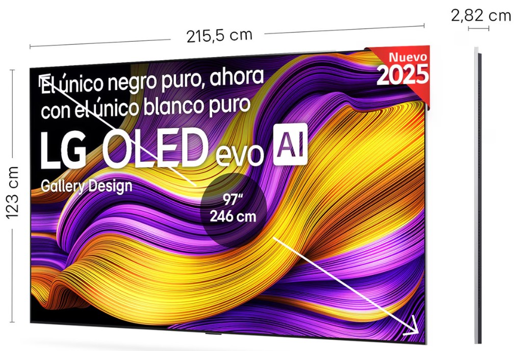 LG OLED97G54LW, TV OLED 97", 4K, 120Hz, procesador 4K IA α11 Gen2, Smart TV