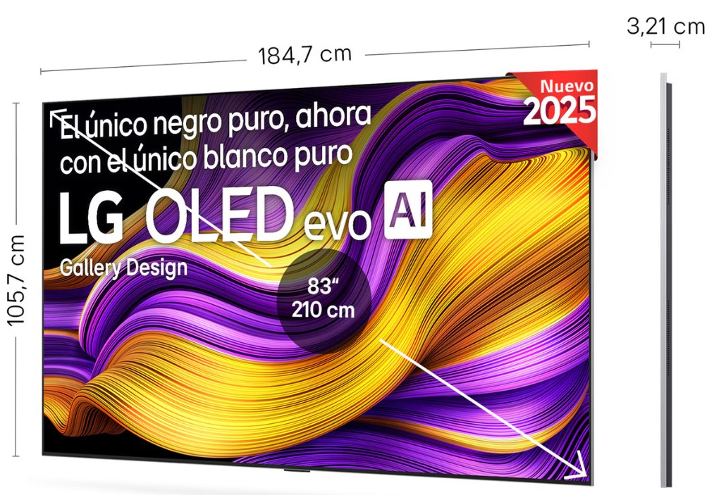LG OLED83G54LW, TV OLED 83", 4K, 120Hz, procesador 4K IA α11 Gen2, Smart TV