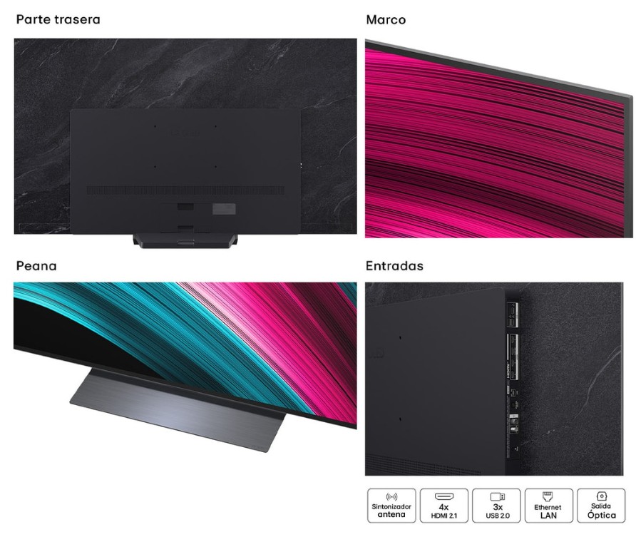 LG OLED77C54LA, TV OLED 77", 4K, 120Hz, Procesador 4K IA α9 Gen8, Smart TV
