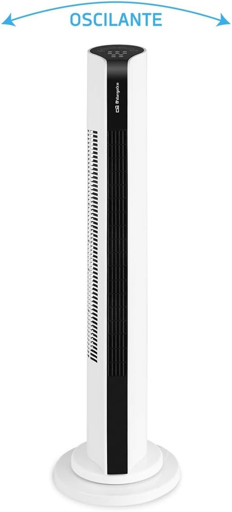 Orbegozo TWM 1000, torre de ventilación, 50W, 3 velocidades, panel táctil, mando a distancia, silencioso, blanco