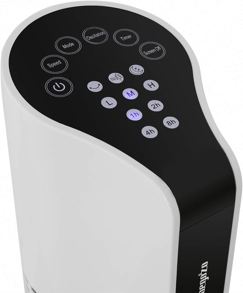 Orbegozo TWM 1000, torre de ventilación, 50W, 3 velocidades, panel táctil, mando a distancia, silencioso, blanco