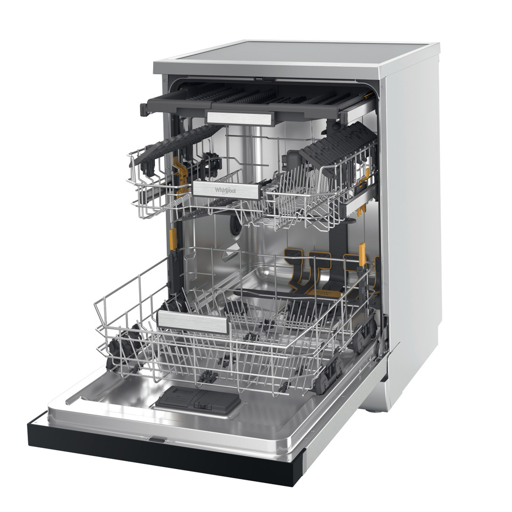 Whirlpool W7F HS41 X, lavavajillas libre instalación, 60cm, 15 cubiertos, PowerClean Pro, blanco, clase C