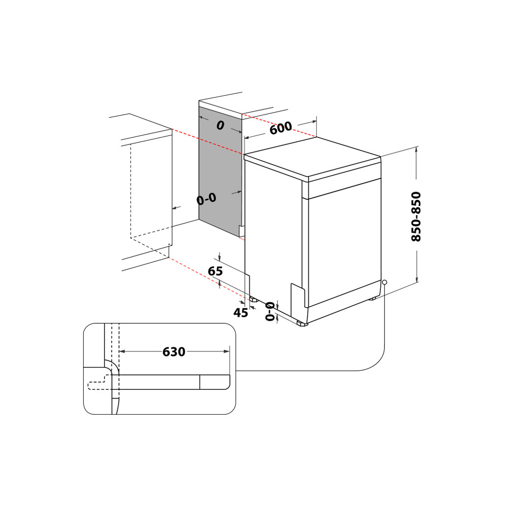 Whirlpool W7F HS41 X, lavavajillas libre instalación, 60cm, 15 cubiertos, PowerClean Pro, blanco, clase C