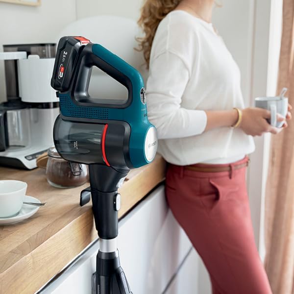 Bosch BSS71125AH, Aspiradora sin cable, Unlimited 7 Azul, 1 W, Depósito 0,3 l, Autonomía 35 min