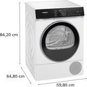 Siemens WQ46H2B0ES, secadora con bomba de calor, condensador autolimpiante, 9 kg, clase B, iQ500