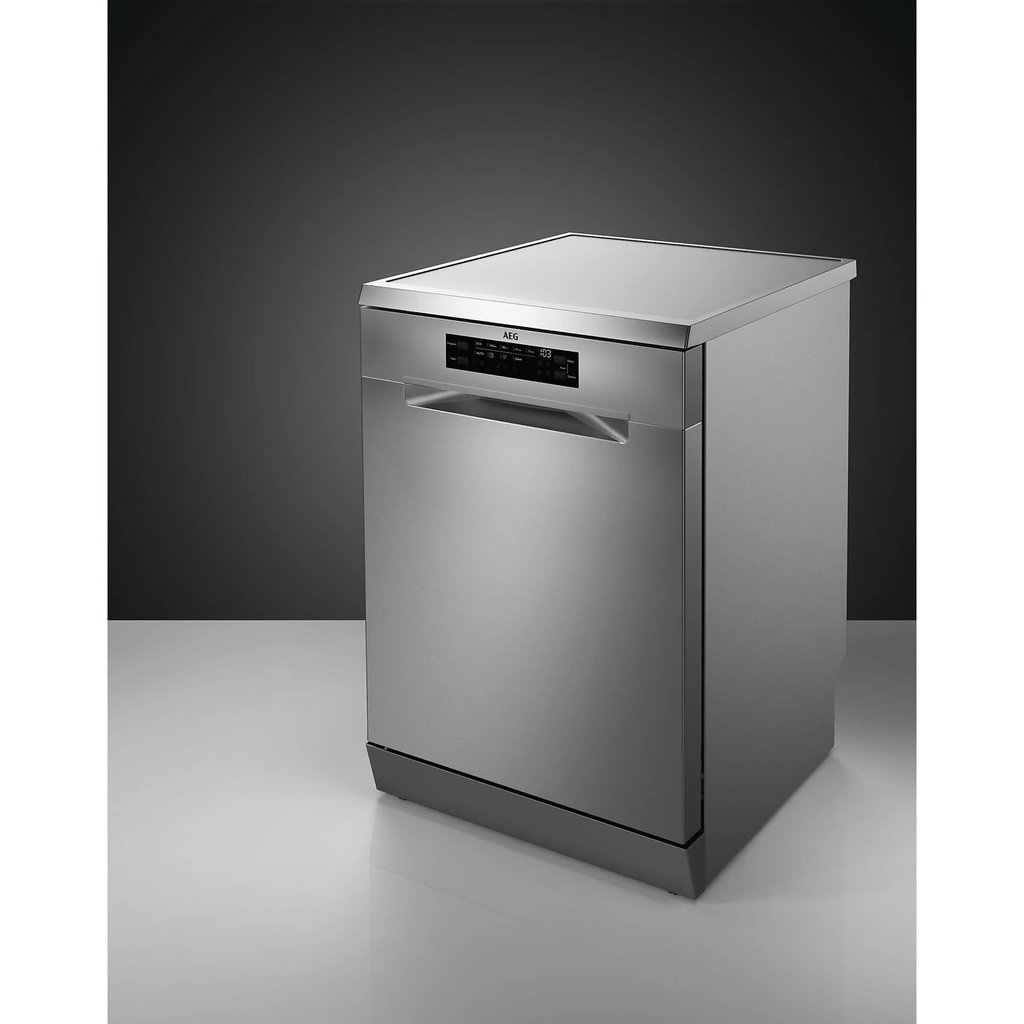AEG FFB74927ZM, Lavavajillas 14 servicios, 8 programas, 60 cm, Sistema AirDry, Inox