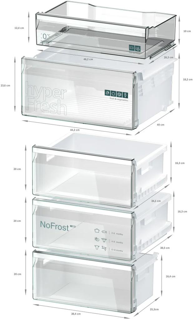 Siemens KG39NVWDG, Frigorífico combinado de libre instalación, iQ300, 203 x 60 cm, Blanco, Total noFrost