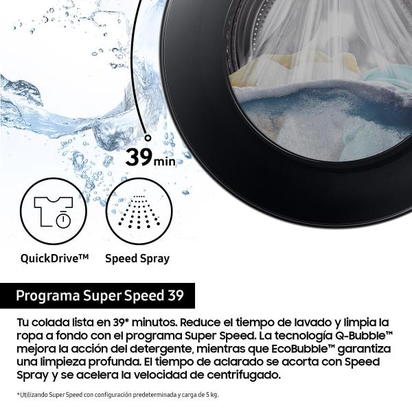 Samsung WW10FG5U34AEEC, Lavadora AI 10Kg AI EcoBubble™ Clase A Blanca