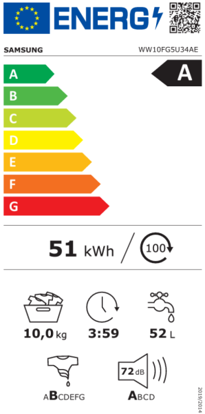 Samsung WW10FG5U34AEEC, Lavadora AI 10Kg AI EcoBubble™ Clase A Blanca