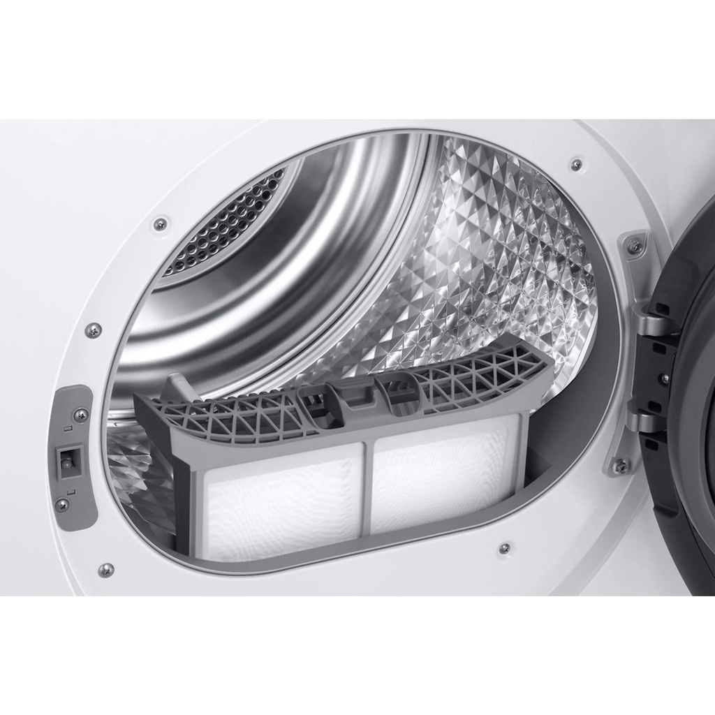 Samsung DV90DG6845LKU3, Secadora bomba de calor, 9 kg, 18 programas, Wifi, blanco
