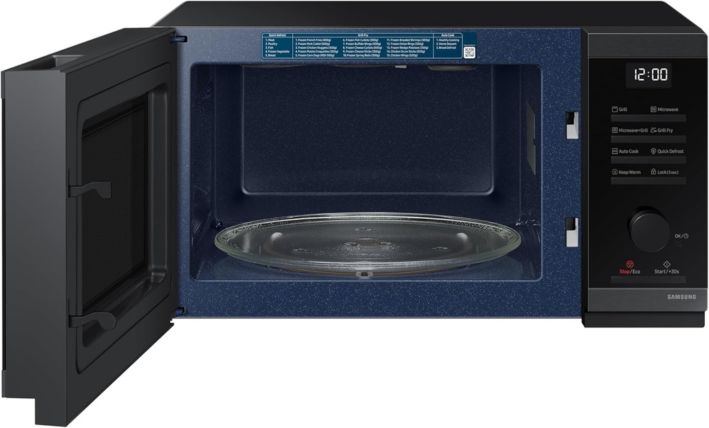 Samsung MG23DG4524CGE1, Microondas con Grill 23L 800W Modo Eco, Auto Cook Negro