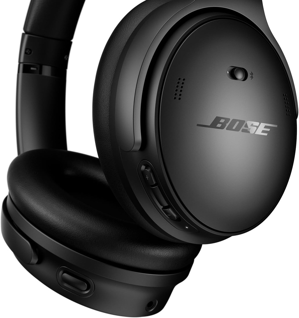 Bose QuietComfort SC Headphones, Auriculares inalámbricos con cancelación de Ruido, Auriculares de Diadema con Bluetooth, micrófono y Cable con hasta 24 Horas de autonomía, con Estuche Blando