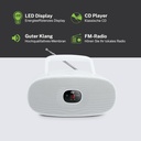 Muse MD-202 RDW, Radio reproductora CD / CD-R / CD-RW con función repetición y canciones programables, Radio analógica FM/MW, Antena telescópica, Entrada auxiliar mini-jack