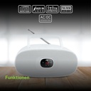 Muse MD-202 RDW, Radio reproductora CD / CD-R / CD-RW con función repetición y canciones programables, Radio analógica FM/MW, Antena telescópica, Entrada auxiliar mini-jack