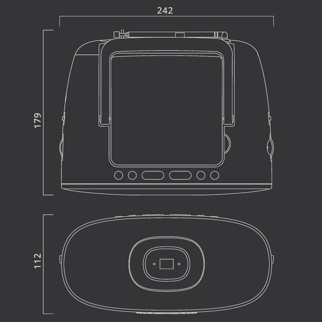Muse MD-202 RDW / VT, Radio reproductora CD / CD-R / CD-RW con función repetición y canciones programables, Radio analógica FM/MW, Antena telescópica, Entrada auxiliar mini-jack