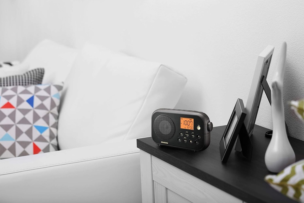 Sangean PR-D12BT, radio portátil, Bluetooth, Am/FM con sintonización digital y alerta meteorológica