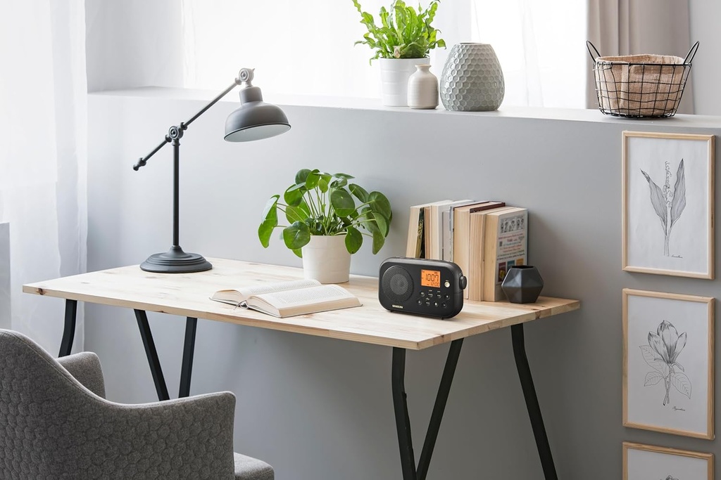 Sangean PR-D12BT, radio portátil, Bluetooth, Am/FM con sintonización digital y alerta meteorológica