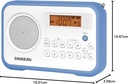 Sangean PR-D18, radio portátil AM / FM, sintonización digital, blanca azul