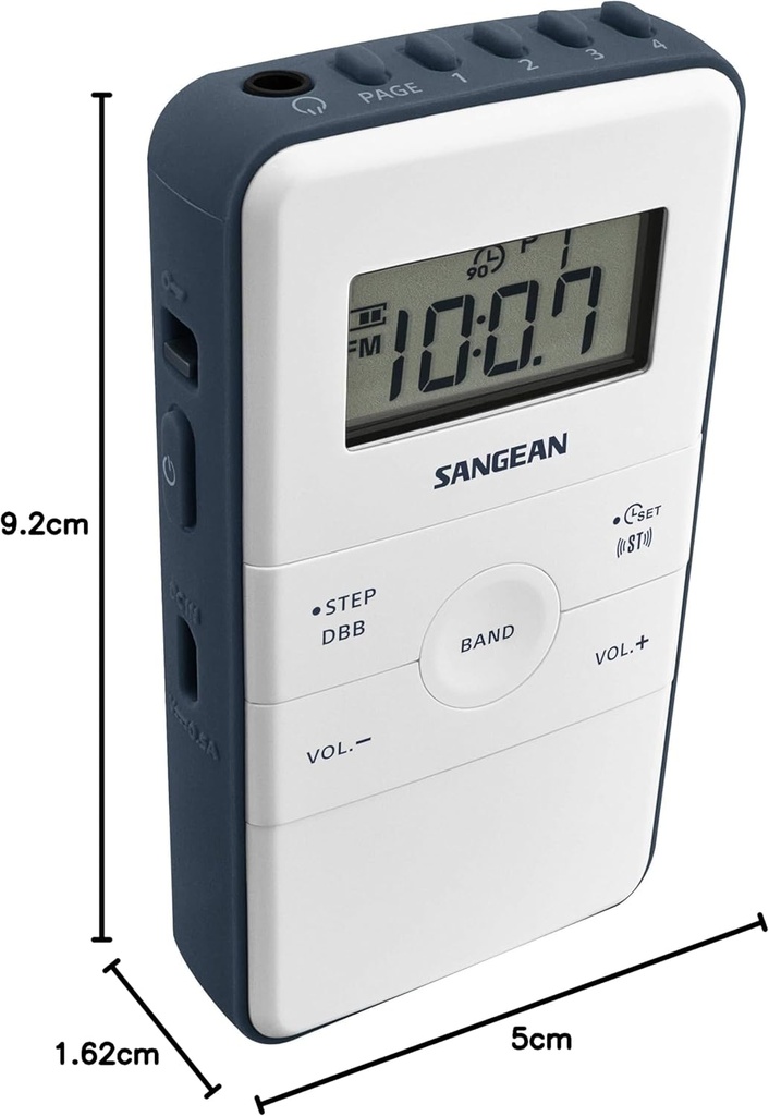 Sangean DT-140, radio AM / FM, estéreo de bolsillo, negro