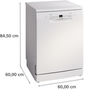 Bosch SMS2HMW04E, lavavajillas de libre instalación, ancho 60 cm, secado Zeolitas, 3ª bandeja, clase D, inox, Serie 2