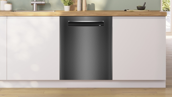 Bosch SMP4ECC71S, lavavajillas semi-integrable, ancho 60 cm, 3ª bandeja, clase B, inox, Serie 4