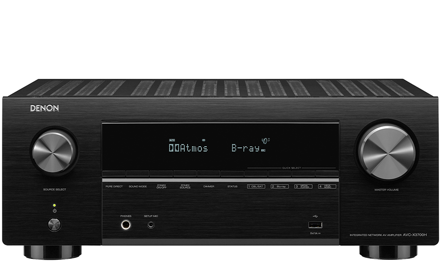 Denon AVC-X3700H, receptor AV integrado en red, 180W, 9 canales, audio 3D, Dolby Atmos, DTS:X, negro