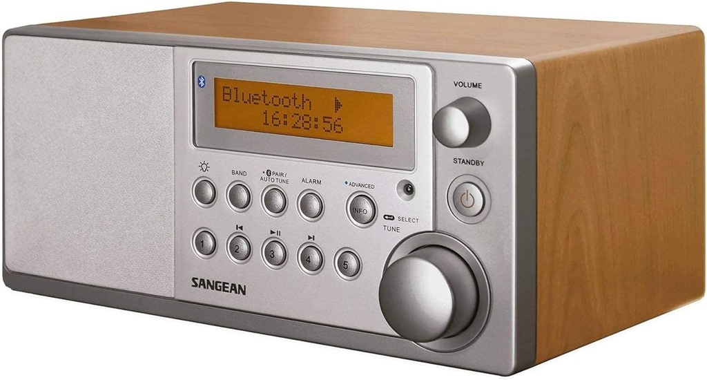 Sangean DDR-31+, Radio DAB, Reloj digital, DAB+, FM, 4 W, 76.2 mm, Pantalla LCD de 3''