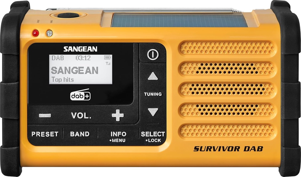 Sangean MMR-88 DAB, Radio de emergencia con manivela y carga solar, DAB+ / FM