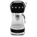 Smeg ECF02BLEU, cafetera espresso manual, 50's Style, calentamiento Thermoblock, 15 bar, negro