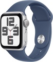Apple Watch SE, 44mm, Reloj inteligente, llamadas BT, monitor de frecuencia cardiaca, Plata/Azul
